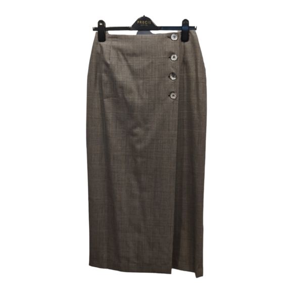 Vintage Glen Check 100% Wool Full Length Wrap Skirt Made in Canada Size 6 - Picture 2 of 15